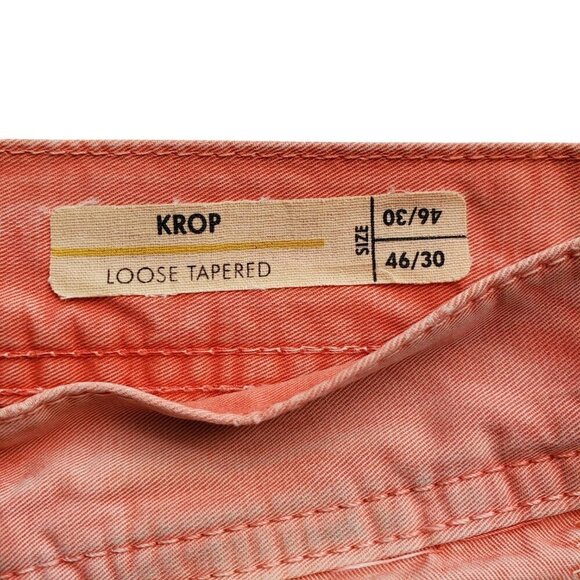 ANTONY MORATO Krop Loose Tapered Leg Pink Peach 100% Cotton Jeans US 32 - Picture 9 of 16